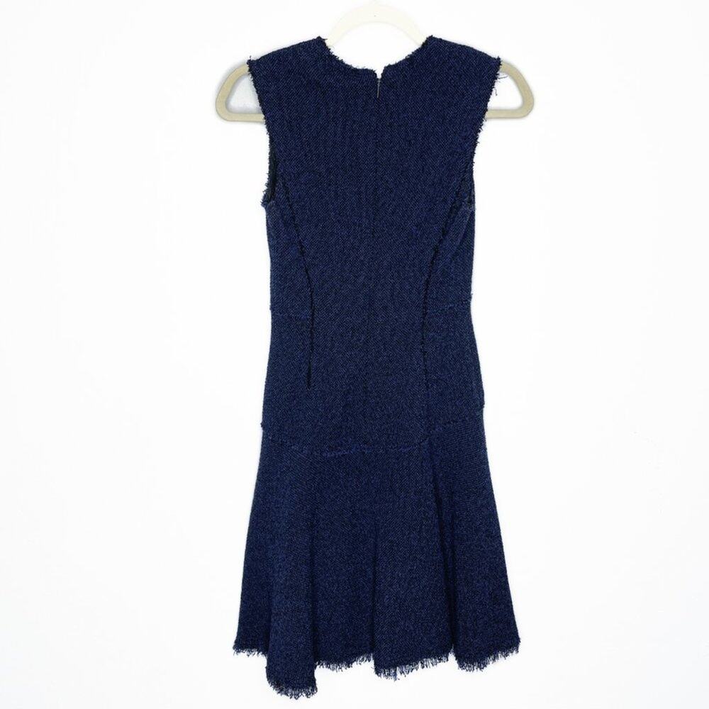 Rebecca Taylor Stretch Tweed Navy Combo Sleeveless Mini Sheath Dress 0